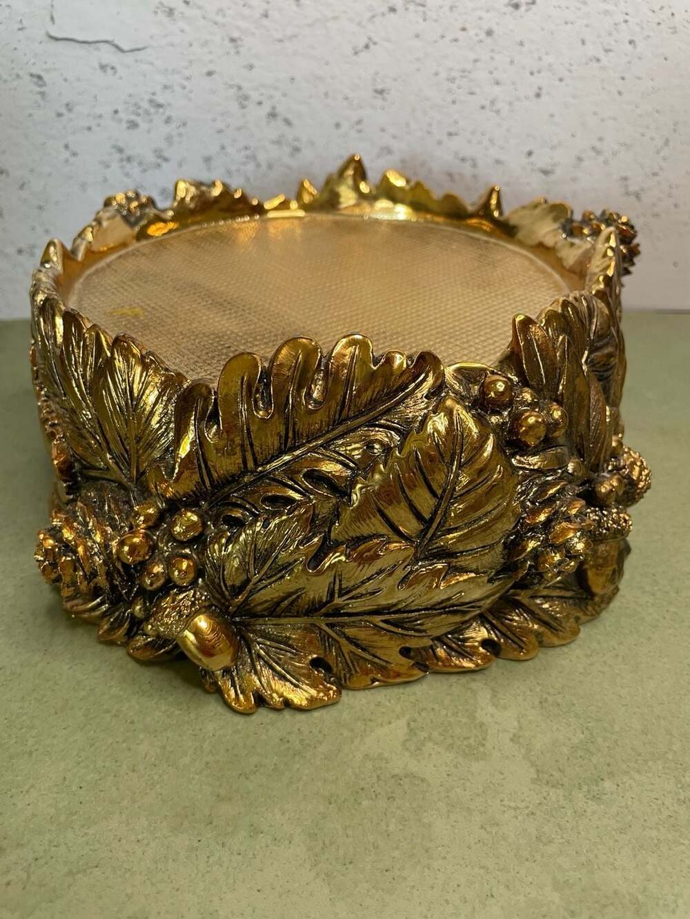 HomeWorx Gold Leaf Acorn Candle Pedestal Holder